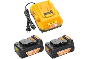 Lenoya Upgraded 2Packs Replacement for Dewalt 20V Max Battery 7000mAh & 12v/20v Battery Charger DCB112 Combo