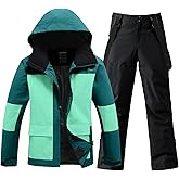 YEEFINE Men's Ski Suit Two Piece Insulated Snowboard Snow Jacket and Pants Set Waterproof Snowsuits Winter Outdoor