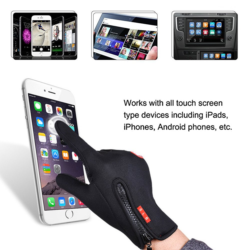 Touchscreen Handschuhe, Radfahren Handschuhe Outdoor Sport Fahrradhandschuhe Wasserdicht und Winddicht Ajustable Größe Für Herren und Damen Laufen Fahren Skifahren Skating Klettern (M)