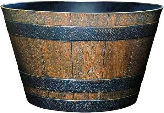 Resin Barrel Planter Outdoor Extra Large