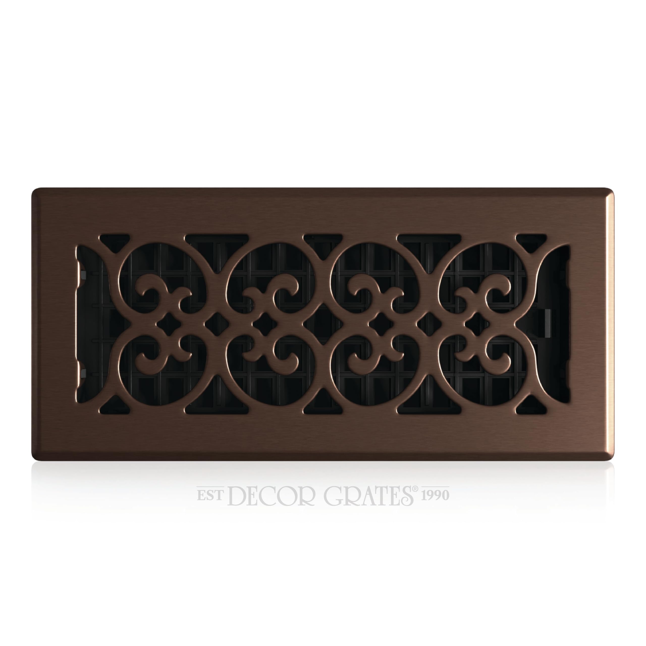 Decor Grates SPH410-RB Scroll Plated Register, Rubbed Bronze Finish, 4 x 10-Inch