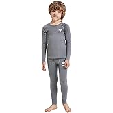 Adeptwool Boy Kids Merino Wool Base Layer Set Top and Bottom Thermal Underwear