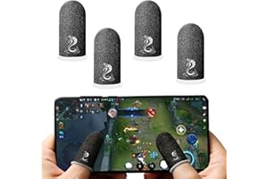 Arimilk Mobile Gaming Finger Sleeve, Gamer's Thumb Protector/Stabilizer/Compression Support Sleeve, PUBG Gaming Grip Gloves/Sleeve/Pouch, Durable Fiber/Breathable/Sweatproof, 4 Piece Set (White)