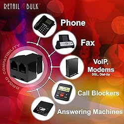 RetailAndBulk Phone Jack Splitter for Landline