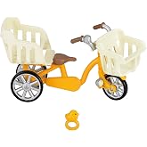 Sylvanian Families furniture three people riding bicycle