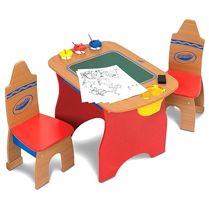 Amazon Com Crayola Creativity Wooden Table N Chairs Set