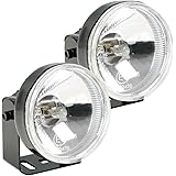 HELLA H71020051 Optilux 1300 Round Halogen Driving Lamp Kit, Black Housing, 12V/55W