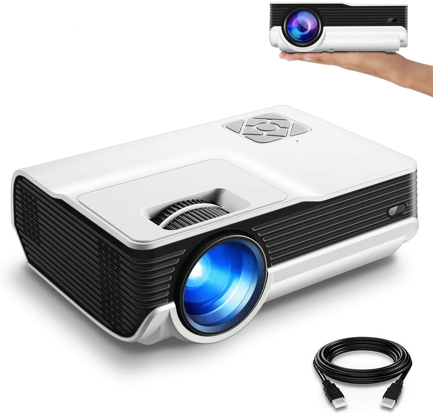 FunLites 4600lux Portable Video Projector,Supported 1080P Outdoor Movie