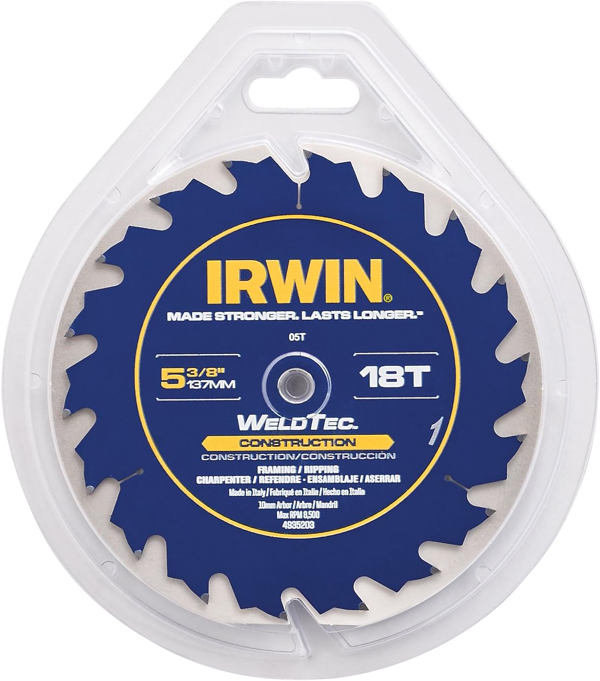Blades Business & Industrial Irwin 14015 5-3/8"18T 137 MM Construction