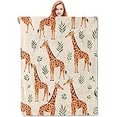 VANZEV Giraffe Fleece Blanket Gifts for Kids and Adults, Cute Animal Cozy Throw Blankets, Soft Warm Plush Giraffe Blanket for Home Decor, 50x60 inches