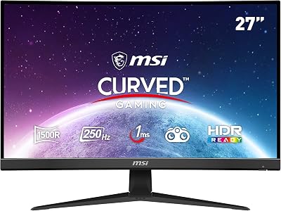 MSI G27C4X 27" Curved Gaming Monitor VA LED 1080p 1ms 250Hz HDMI DisplayPort