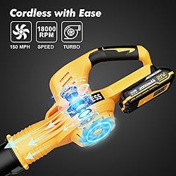 Leaf Blower Cordless with 2 Batteries and