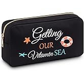 Baipilu Beach Lover Gift Makeup Bag Funny Sea Lovers Gifts for Women Beach Themed Gifts Cosmetic Bags Cruise Gift Weekend Gift Vacation Travel Gift for Women Sister Daughter Sea Lover