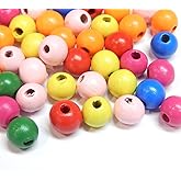 Perlin Wooden Beads Round Multi Colour Wooden Loose Beads Mixed Color Wood Balls for Threading Craft Wood Spacer Beads for Craft Making Decorations and DIY Crafts (12 mm - 100 Pcs)