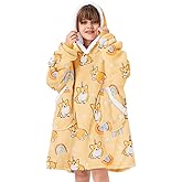 American Trends Wearable Blanket Hoodie, Oversized Sherpa Warm Hoodie Blanket Thick Sweatshirt, Gift for Women Men Girls
