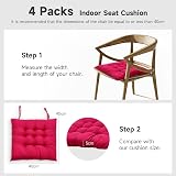 DKIEI Seat Pads for Dining Chairs 4 pcs 40x40cm Magenta Thick Cushions view 5