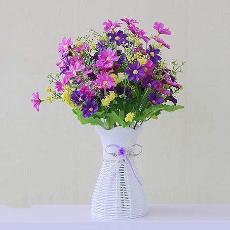Amazon 花束 フェイクフラワー 薔薇 バラ 造花 リアル 庭 お世話のいらない 水やり簡単 土なし 卓上 ガーデン おしゃれ 風水 ギフト 新年 お正月 迎春 開店祝い 結婚記念日 クリスマス 花瓶付き 高約32cm 幅約25cm 造花 オンライン通販