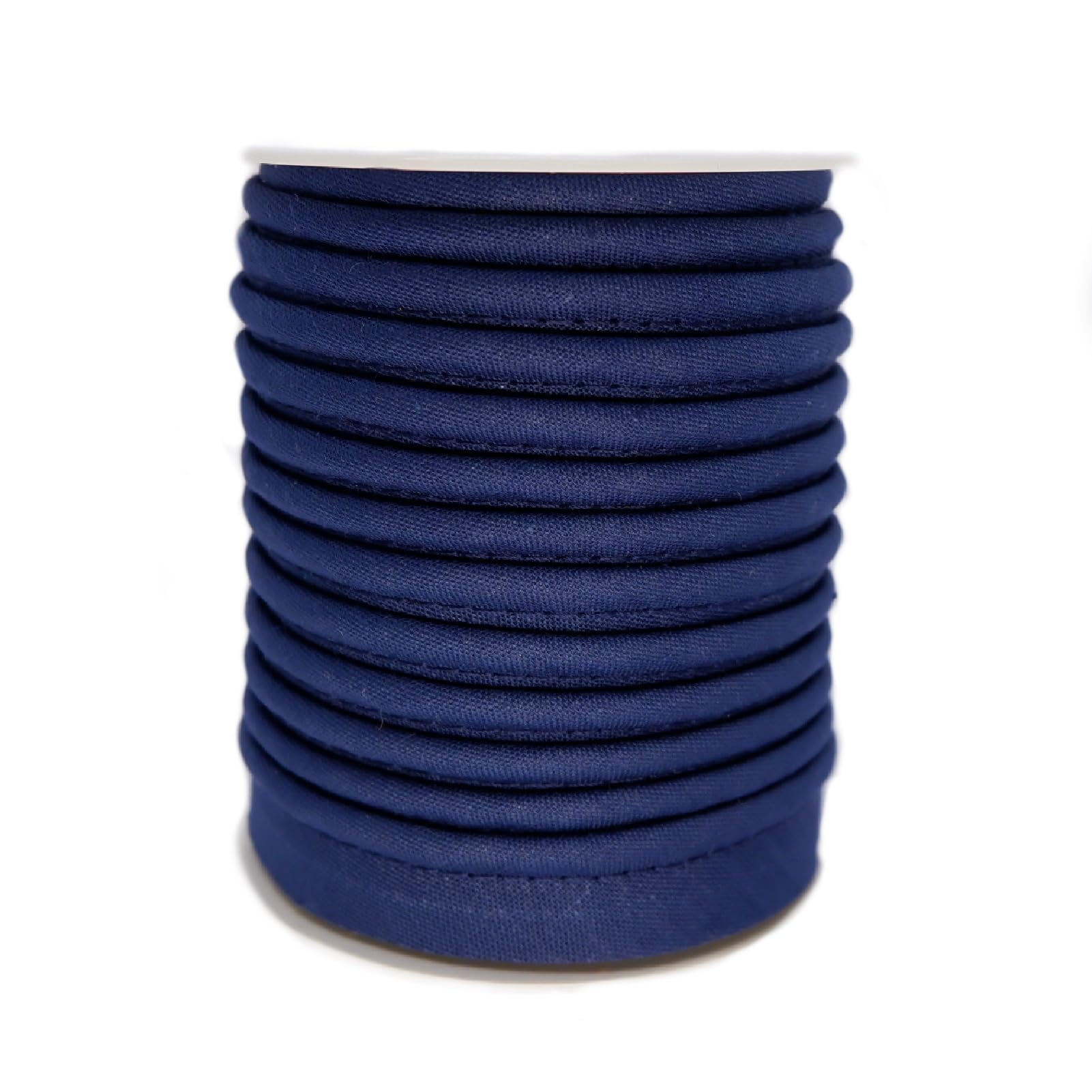 TEXTEX = Piping for Sewing, Decoration, and Crafts. Composition 50% Cotton and 50% Polyester. Total Width of 15mm, Cord of 5mm, and Flap of 10mm. 10 Meter Reel - (Navy Blue)
