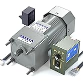 High Torque AC Motor + Speed Controller + Gear Box, 250W Single Phase Electric Motor with Gearbox, Variable Speed Motor, Reversible Gear Motor with Control Box, 110V Geared Motor