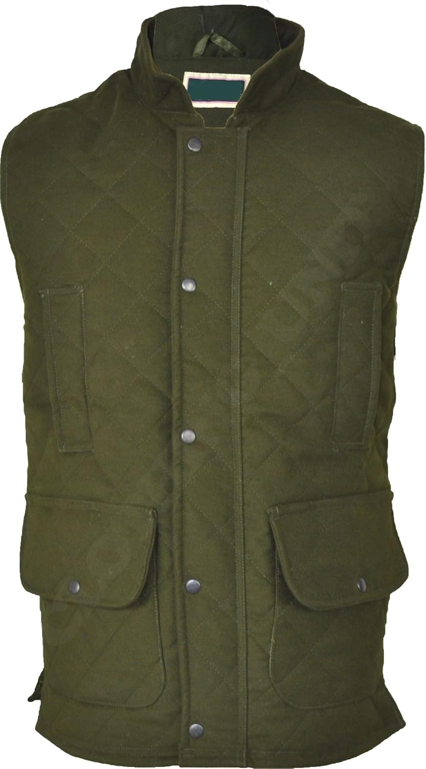 Mens Moleskin Lined Padded Gilet Bodywarmer Body Coat Country Hunting