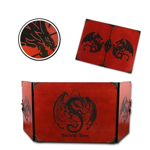 Écran De Maître De Donjon (DM Screen) D&D – Similicuir, 95,4x31cm Déplié – Avec Poches Pour Fiches, Cadeau Pour Joueurs De Rôle