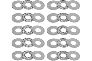COCICA 10 Sets AXK1024 Thrust Needle Roller Bearings with 20 Washers, 10mm ID, 24mm OD 2mm Thk, Small Bearings for Telescope Mount Lathe Tool Post Rotating Smooth