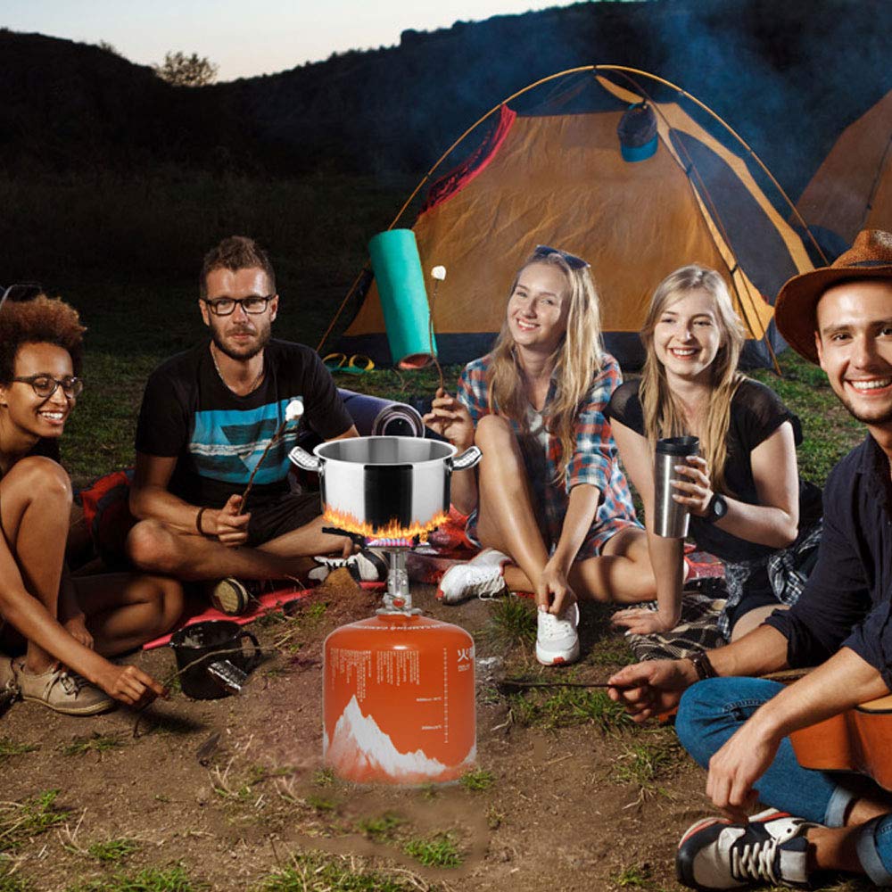 Aomago Ultralight Outdoor Camping Gas Stove with Carry Bag, Portable Backpacking Mini Cooking Stove Hiking Camp Burner Folding Pocket Stove