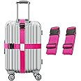 2 Pack Luggage Straps, Adjustable Luggage Straps for Suitcases, Heavy Duty Suitcase Strap Luggage Belt for Travel Accessories