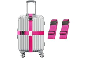 2 Pack Luggage Straps, Adjustable Luggage Straps for Suitcases, Heavy Duty Suitcase Strap Luggage Belt for Travel Accessories