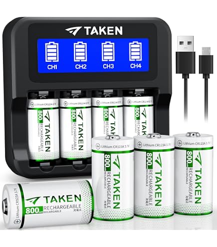 Produktbild von CR123A Rechargeable Batteries 4 Pack, 3V 123a Lithium Batteries