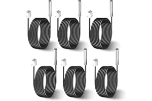 PERUSIAW 6 Pcs 10K 3950 Temperature Sensor Probe, 1 M Waterproof 10K Thermistor, Stainless Steel NTC Thermistor Sensor Probe for Refrigerator, Aquarium, Industrial, Water Dispenser Parts etc