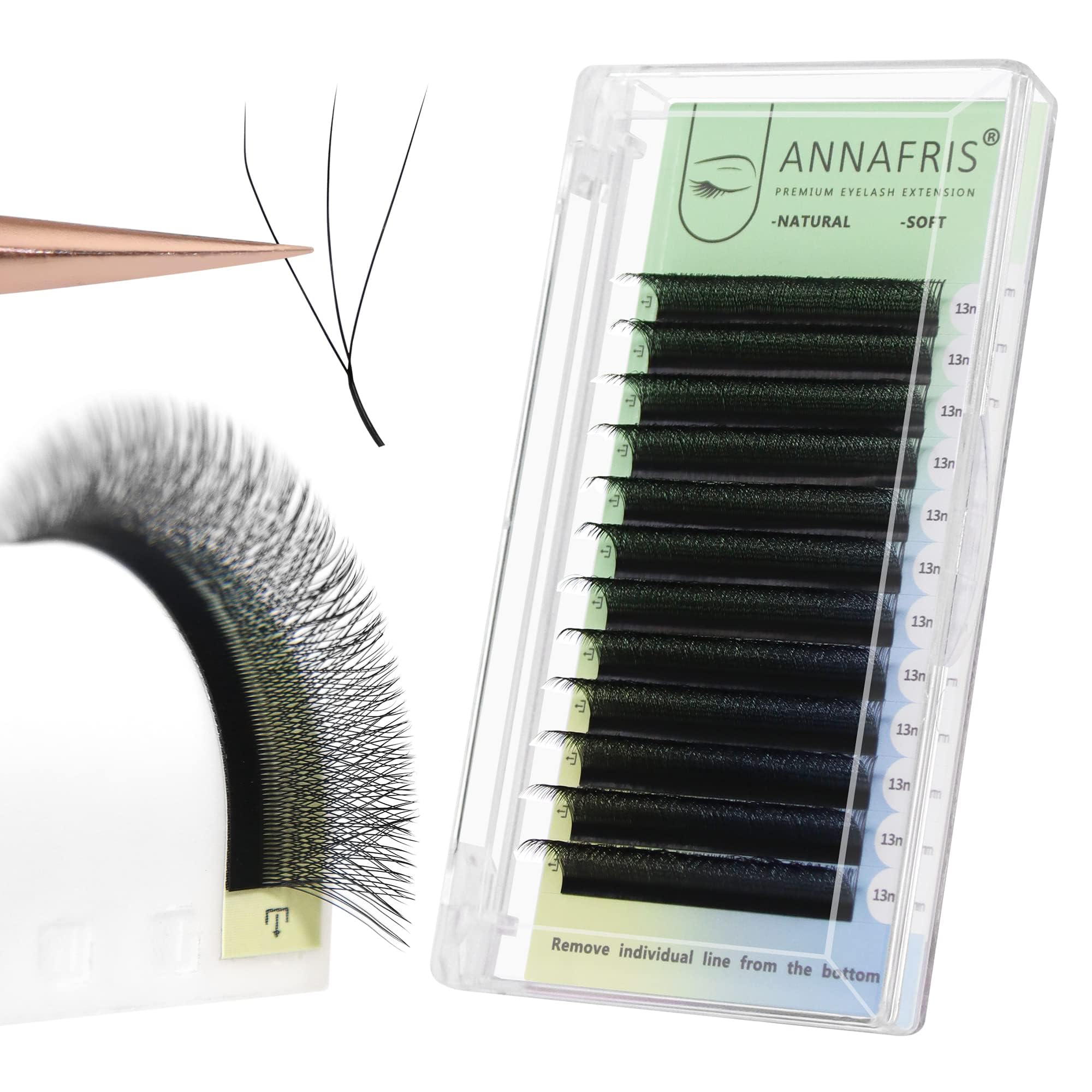 ANNAFRIS 3D Premade Fan W Shape Clover Eyelash Extensions 0.07 C Curl 8-14mm MIX Volume Self Fanning W Lash Extension Natural Soft Faux Mink False Lashes Makeup Supplies (8-14mm MIX, 0.07-C Curl) — image 1