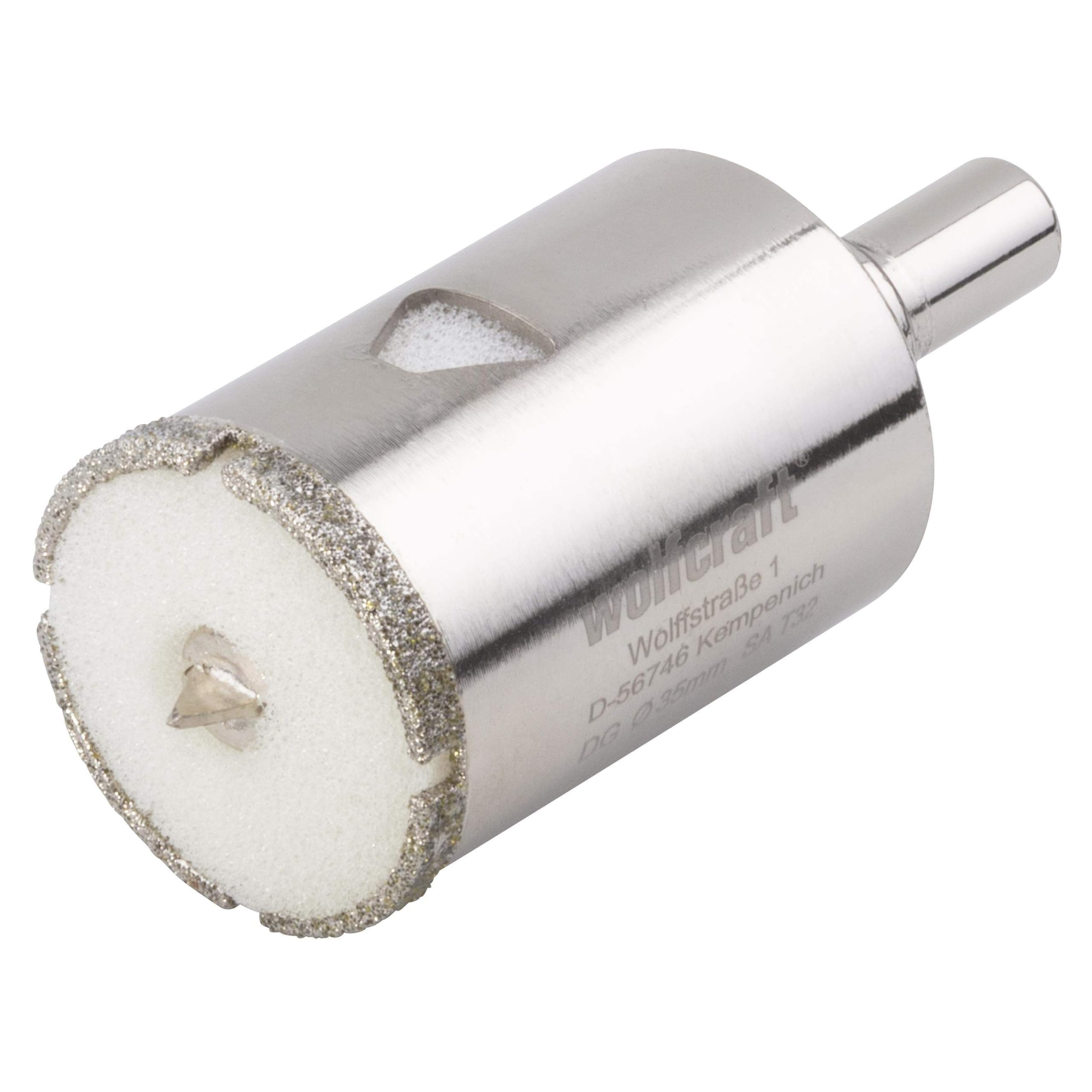 Wolfcraft 5926000 Diamond Ceramic Hole Saw accessory with 10 mm Shank and 35 mm Ø Sponge Included — image 1