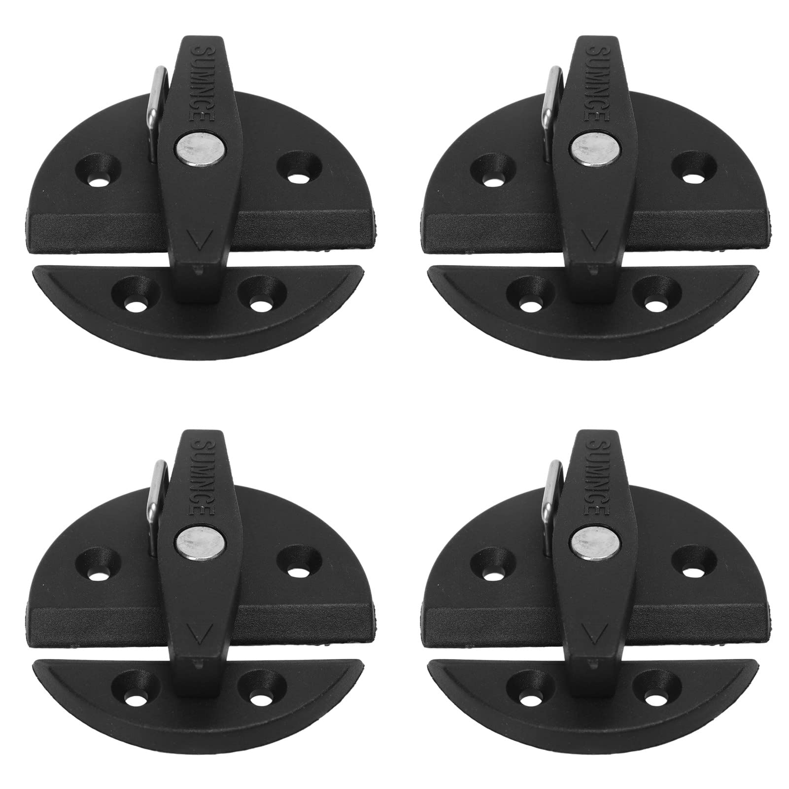 Tissting 4 Sets 2.32 X 2.32in Marine Grade Cabinet Twist Latch Reinforced Nylon Round Turn Button Twist Catch Latch with Screw for Yacht RV Door Cabinet Hatch