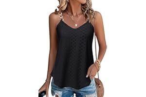 RIROW Womens Tank Tops Eyelet Sleeveless Spaghetti Strap Sexy Loose Fit Casual Summer Boho Cami 2026 New