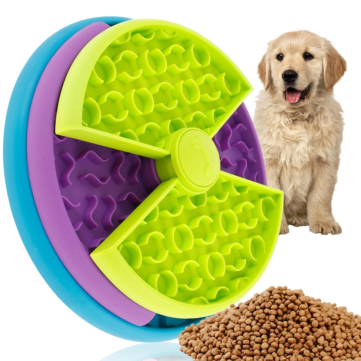 Interactive Dog Toys 3 Layers Dog Puzzle Slow Feeder Toy Puzzle Toys for Dogs Puppy Treat Dispenser Slow Feeder Bowl Improve Your Dog's Intelligence Slow Feeding, Aid Pets Digestion
