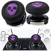 Playrealm FPS Thumbstick Extender & Printing Rubber Silicone Grip Cover 2 Sets for PS5 Dualsenese & PS4 Controller (Ghost Purple)