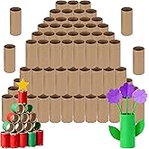 100 pack toilet paper rolls for crafts Round Thick cardboard tubes empty paper towel rolls for crafts Arts 3.7inch x 1.55inch (Brown-100pc)