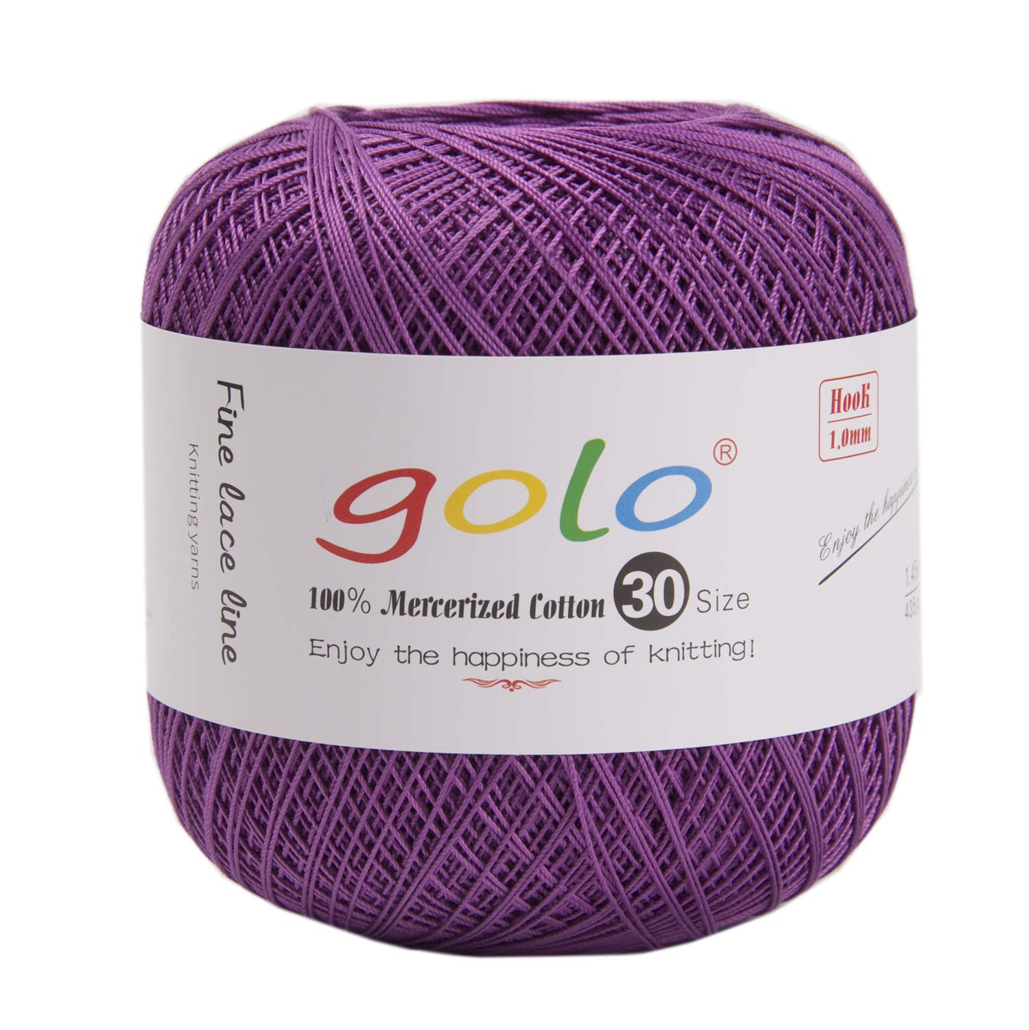 golo Crochet Thread Size 30 Yarn for Hand Knitting Cotton Crochet Yarn (Purple-662) — image 1