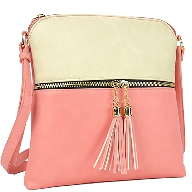 Maya Karis Purse Spring Purse, Small Satchel Pink Cross-body Cute Messenger Bag Women/Teen Girl Summer Clutch LP062-BG/LPK