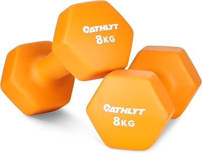 Athlyt Neoprene Dip Dumbbell Set 2 x 8kg Orange