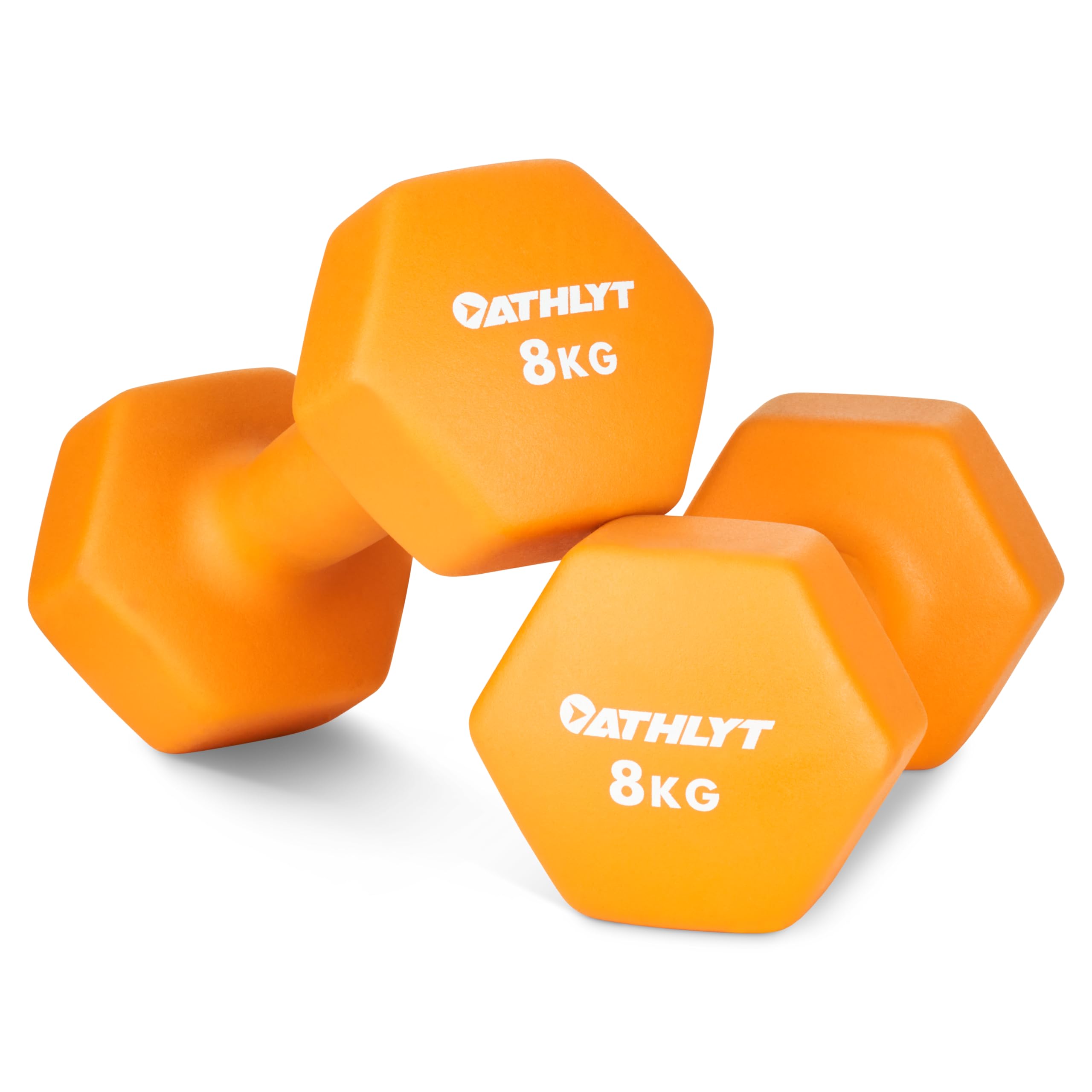Athlyt Neoprene Dip Dumbbell Set, 2 x 8kg, Orange