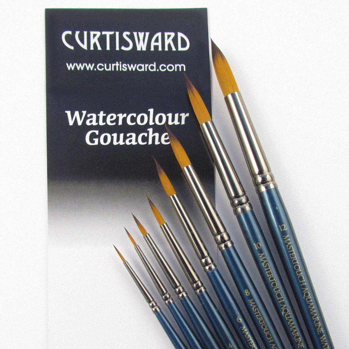Curtisward Mastertouch Aquamarine Round Artists Watercolour 8 Brush Set