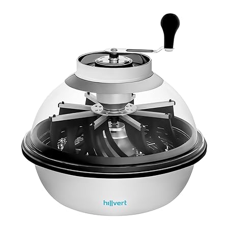 Hillvert Ernte Trimmer HT-HOWSON-16S (Material: Edelstahl, Deckel aus Kunststoff, transparent, Durchmesser: 435 mm, inklusive