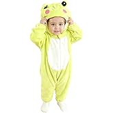 DarkCom Unisex Baby Frog Costume Animal Onesie Toddler Hooded Romper Halloween Kids' Christmas Pajamas