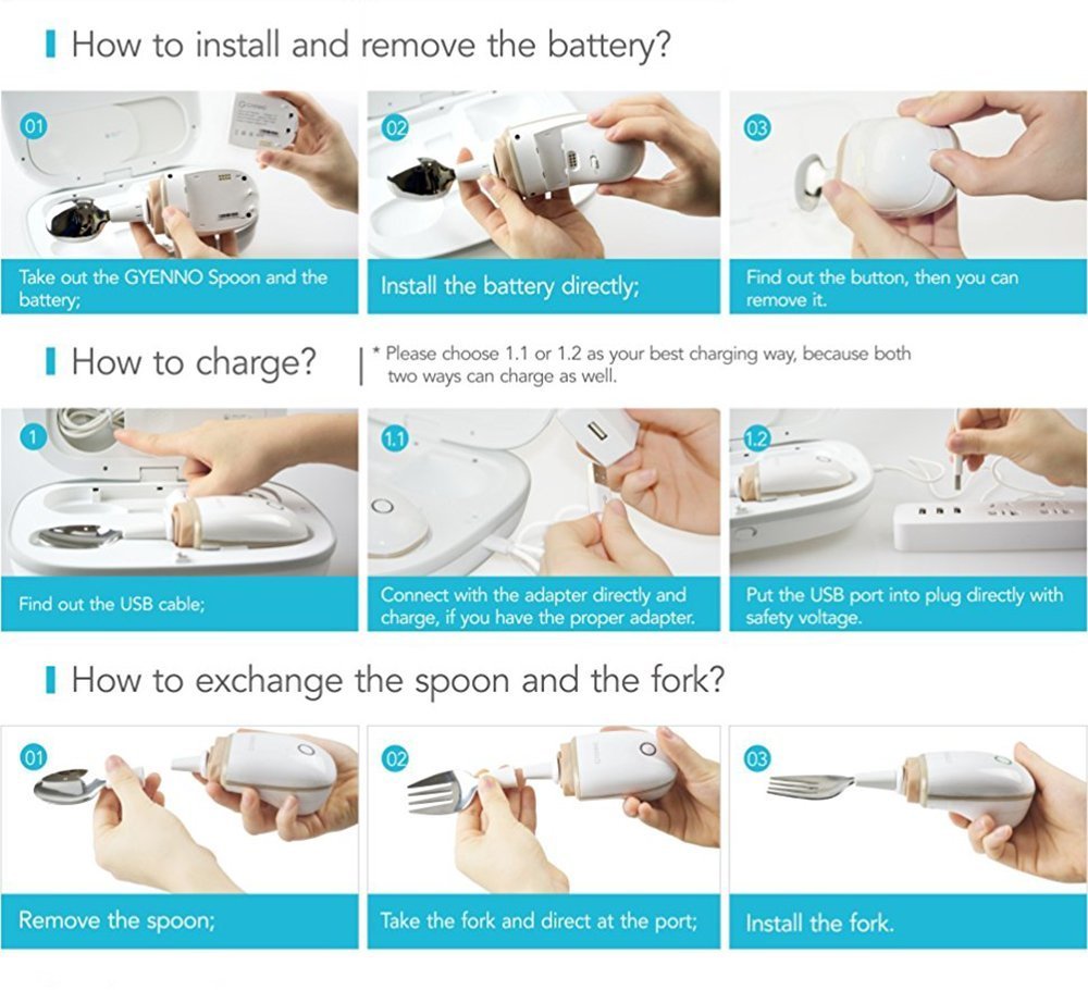 GYENNO Parkinson Spoon For Hand Tremor,Smart AntiTremble Steady Spoon