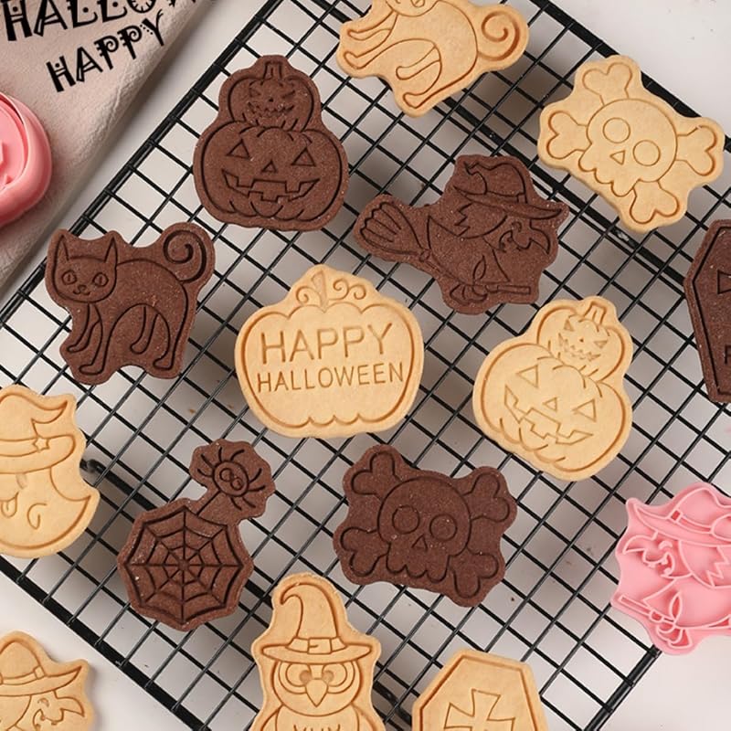 Lot de 8 Emporte-pièces en Plastique 3D pour Halloween Patisserie Moule Biscuit Set — photo 5 sur 7