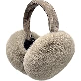 Kedofe Women Winter Earmuffs Adjustable Faux Fleece Ear muffs Foldable Furry Cute Girl Ear Warmer for Cold Outdoor