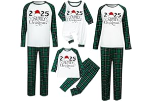 Family Christmas Pajamas Set 2025 Family Couple Matching Xmas Jammies Holiday Long Sleeve Pajama Pjs Sets Sleepwear