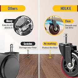 HOLKIE Office Chair Wheels Red Compatible with 1KEA